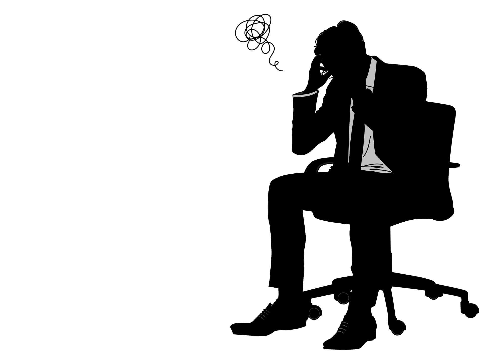 困ってホームページを更新できない男性のイメージ