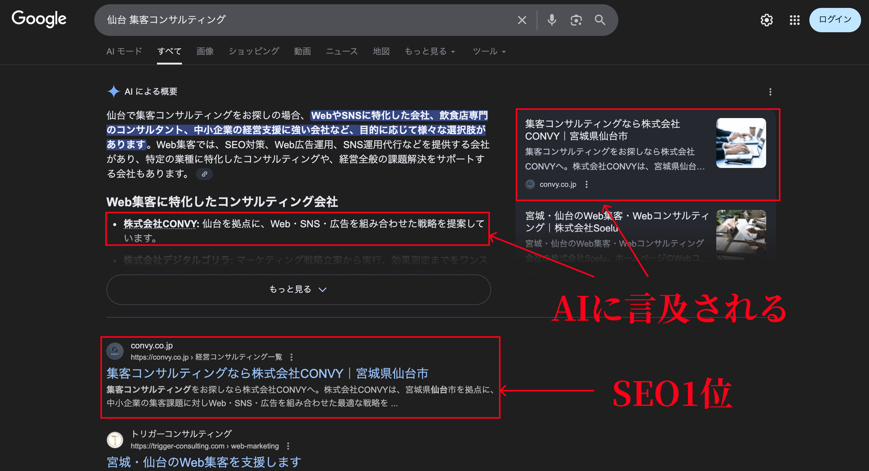 AI Overviewsでの言及