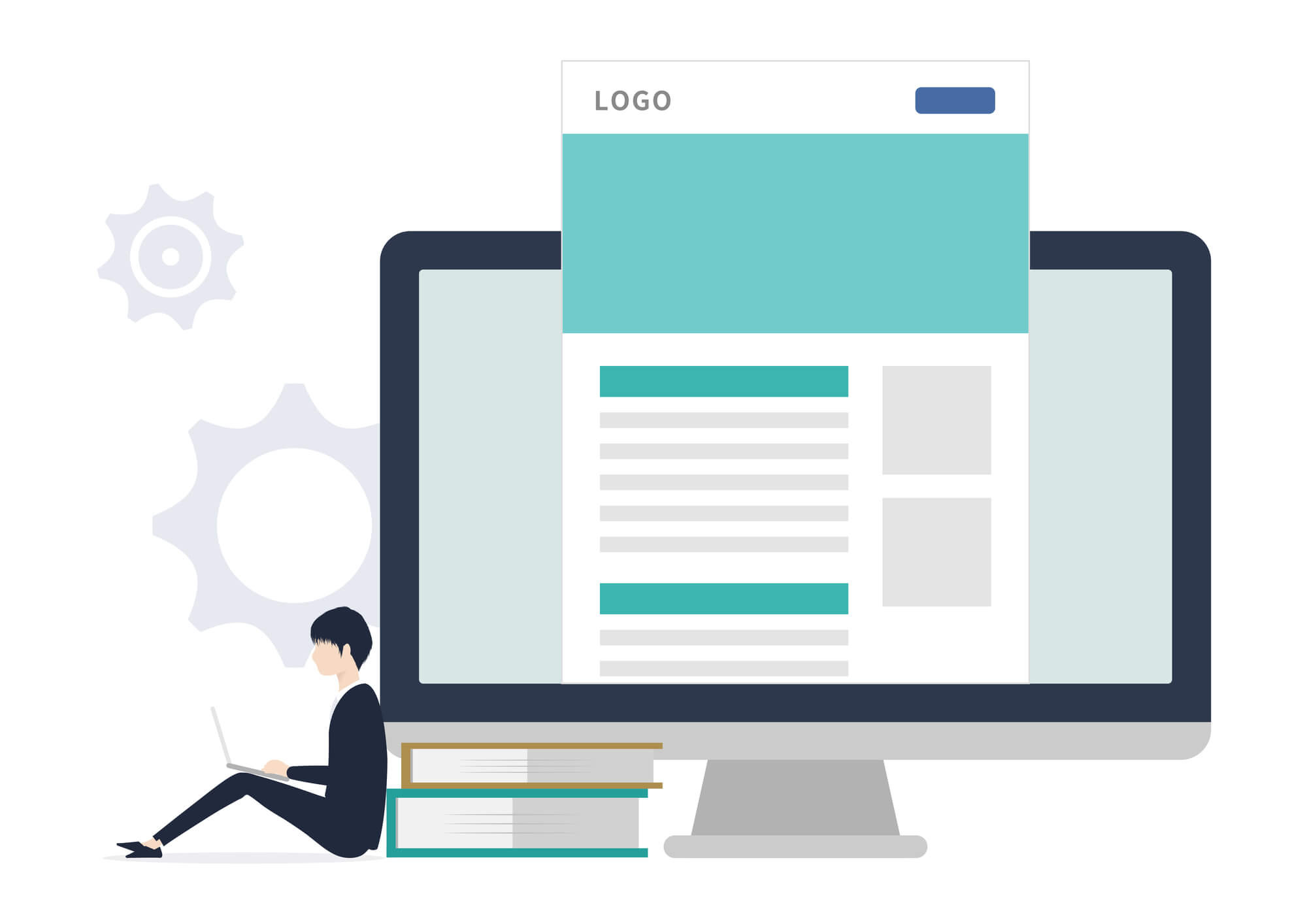 WordPress(WooCommerce)型ECのイメージを示すイラスト